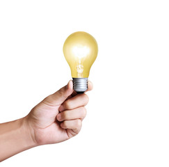 Ideas light bulb in a hand