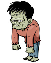 Vector illustration of Cartoon zombie