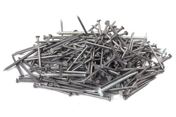 A pile of nails and screws