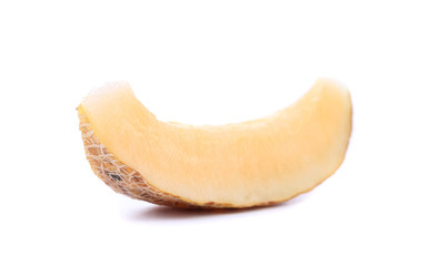 One melon slices on a white background