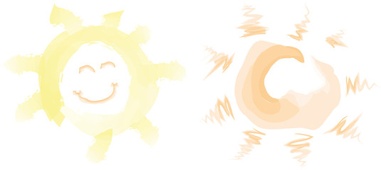 wasserfarben aquarell kinder sonnen