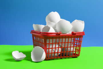 Broken Eggs in Basket