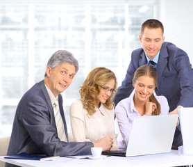 Group of businessmen to discuss the work plan.