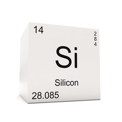 Cube of Silicon - element of the periodic table