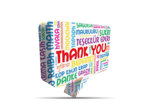 "THANK YOU" Speech Bubble (thanks gratitude smile message card )