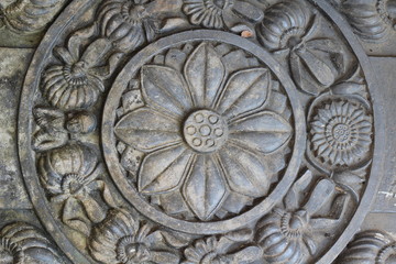 Stone carving in temple