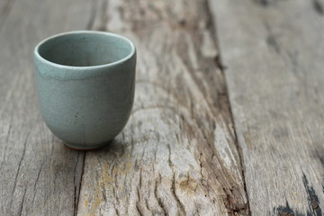 Tea cup on table