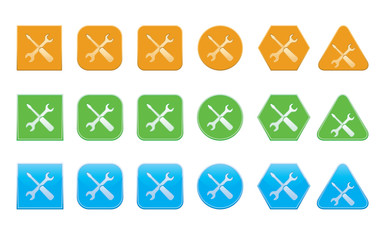 set of tools icons of different shape