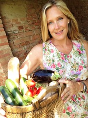 woman with vegetable basket