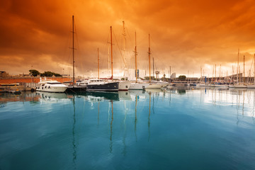 Fototapeta premium Port Vell - marina in Barcelona. Spain.