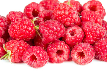 A pile of fresh raspberries