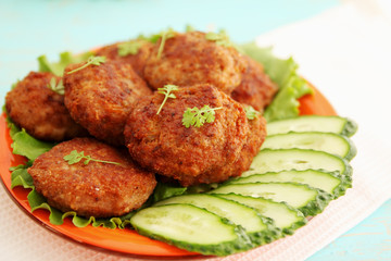 cutlets with cucumber