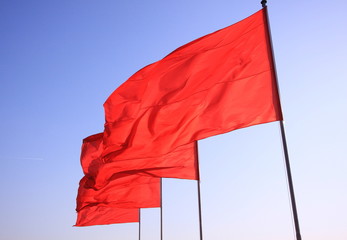 flying Chinese red flags