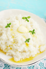 Milk rice porridge with butter
