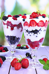 Natural yogurt with fresh berries