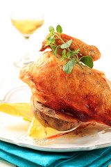 Roasted chicken and baked potato