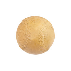 Very old softball isolated on white