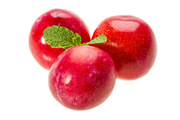 Bright ripe plum with mint