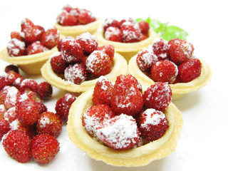 sweet fancycakes with wild strawberry fruit