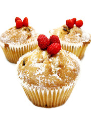muffin cakes with wild strawberry berries