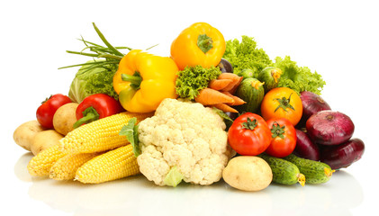Fresh vegetables isolated on white
