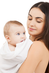 happy mother with adorable baby