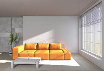 modern room interior - Sofa in orange