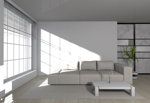 modern room interior - sofa in weiß