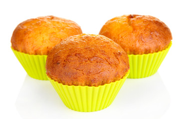 Sweet cupcakes isolated on white