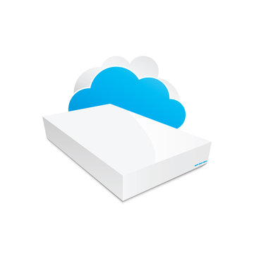 Wireless cloud storage NAS icon vector illustration