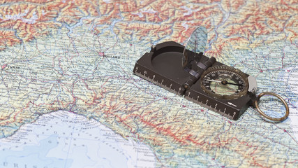 Alte Karte und Kompass