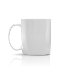 photorealistic white cup