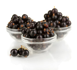 Fresh black currant isolated on white
