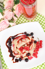 Tasty  sweet dumplings with fresh berries