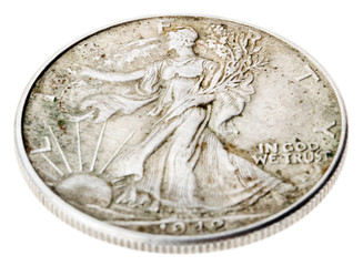 Walking Liberty Half Dollar - Heads High Angle