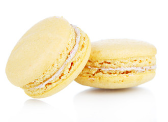Gentle macaroons isolated on white