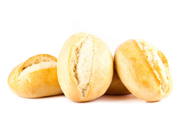 bun bread isolated on white background