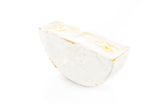 cheese brie isolated on white background. camambert