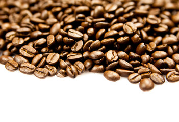 beans of coffee isolated on white background