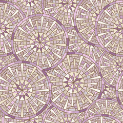 Seamless  round mosaic pattern