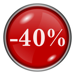 Red round glossy icon