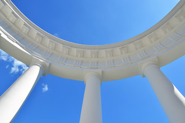 Colonnade against a blue sky