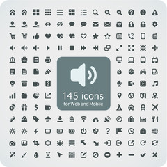 Set of 145 quality icons for Web and Mobile. 16x16