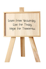 Easel with Message of Motivation