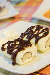 sweet banana crepe roll