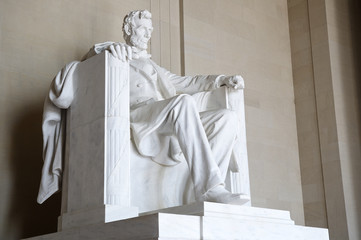 Statue of Abraham Lincoln seated Lincoln Memorial Washington DC