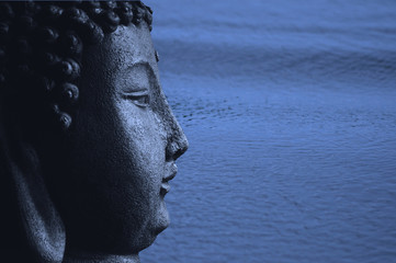 Blue Zen Buddha and Water