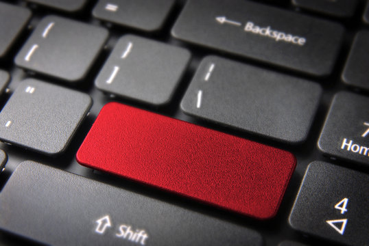 Red blank keyboard key, business background