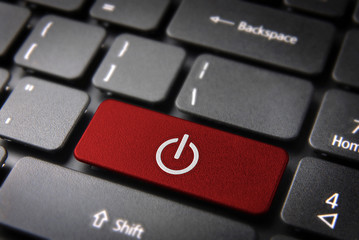 Red power off keyboard key, technology background - 54249913