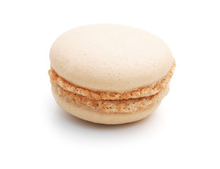 yellow macaroon on white with clipping path